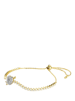 Swarovski Idyllia Crystal Heart with Arrow Bracelet, Gold - view 2, White