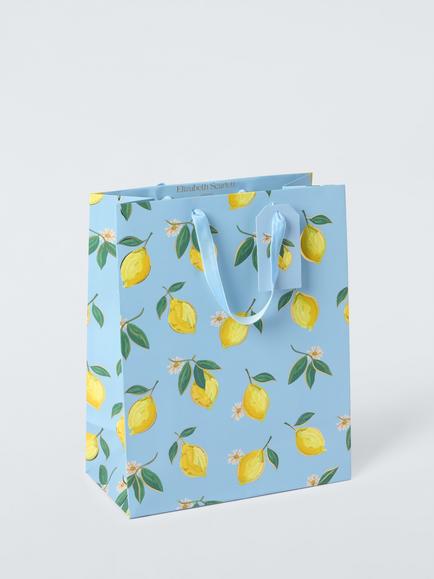 Elizabeth Scarlett Blue Lemons Medium Gift Bag, Multi, Multi