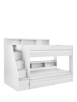 Julian Bowen Camelot Staircase Bunk Bed, White - view 2, White