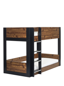 Julian Bowen Solomon Bunk Bed, Rustic/Black - view 2, Black