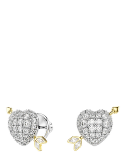 Swarovski Idyllia Crystal Heart with Arrow Stud Earrings, White - view 2, White