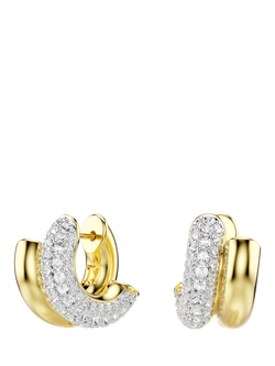 Swarovski Dextera Crystal Hoop Earrings, Gold, White