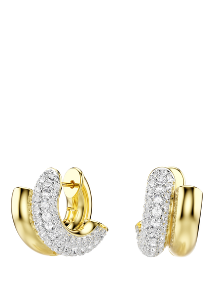 Swarovski Dextera Crystal Hoop Earrings, Gold, White