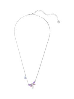 Swarovski Crystal and Pearl Dragonfly Pendant Necklace, Multi - view 2, Multi