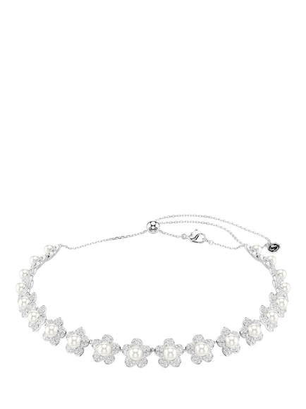 Ariana Grande x Swarovski Crystal Pearl Flower Choker Necklace, White, White