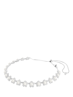 Ariana Grande x Swarovski Crystal Pearl Flower Choker Necklace, White - view 2, White