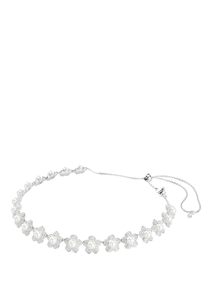 Ariana Grande x Swarovski Crystal Pearl Flower Choker Necklace, White - view 2, White