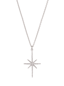Ottoman Hands Northern Star Pendant Necklace, Silver, Silver