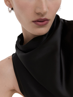 Ottoman Hands Aylin Hoop Earrings, Silver - view 2, Silver