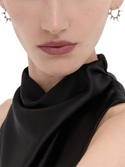 Ottoman Hands Jale Hoop Earrings, Silver - view 2, Silver