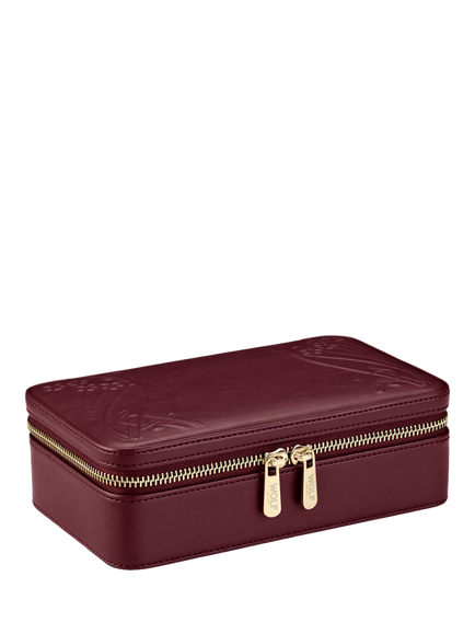 WOLF x Liberty Medium Jewellery Zip Case, Burgundy - view 2, Burgundy