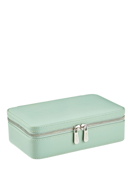 WOLF x Liberty Julia Medium Jewellery Zip Case, Sage - view 2, Sage