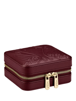 WOLF x Liberty Small Jewellery Zip Case - view 2, Burgundy