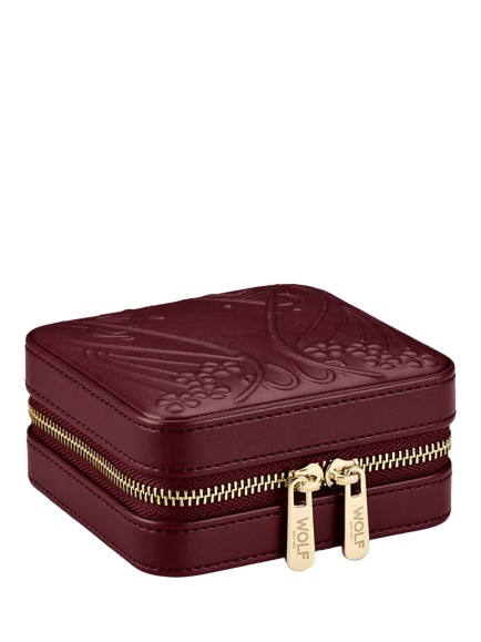 WOLF x Liberty Small Jewellery Zip Case - view 2, Burgundy