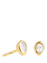 Astrid & Miyu Pear Crystal Bezel Stud Earrings, Gold