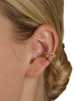 Astrid & Miyu Illusion Spiral Ear Cuff, Yellow Gold - view 2, Yellow Gold