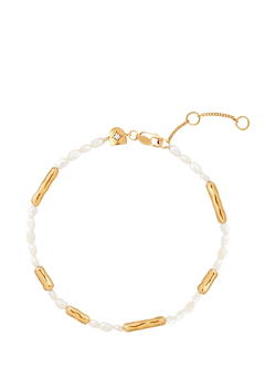 Astrid & Miyu Molten Pearl Bracelet, Gold, Yellow Gold