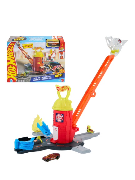 Hot Wheels City Super Fire Station Rescue Playset, Multi