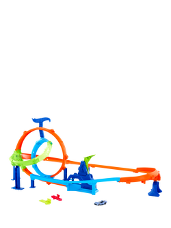 Hot Wheels Stunt Tracks Rapid Launch Cyclone Track Set, Multi