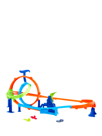 Hot Wheels Stunt Tracks Rapid Launch Cyclone Track Set, Multi