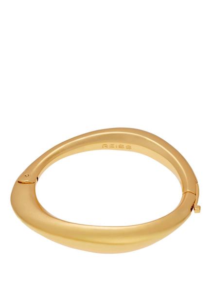 Reiss Sierra Smooth Curved Hinged Bangle Bracelet, Gold, Gold