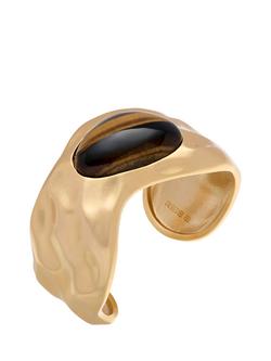 Reiss Tillie Tumbled Stone Cuff, Gold - view 2, Gold