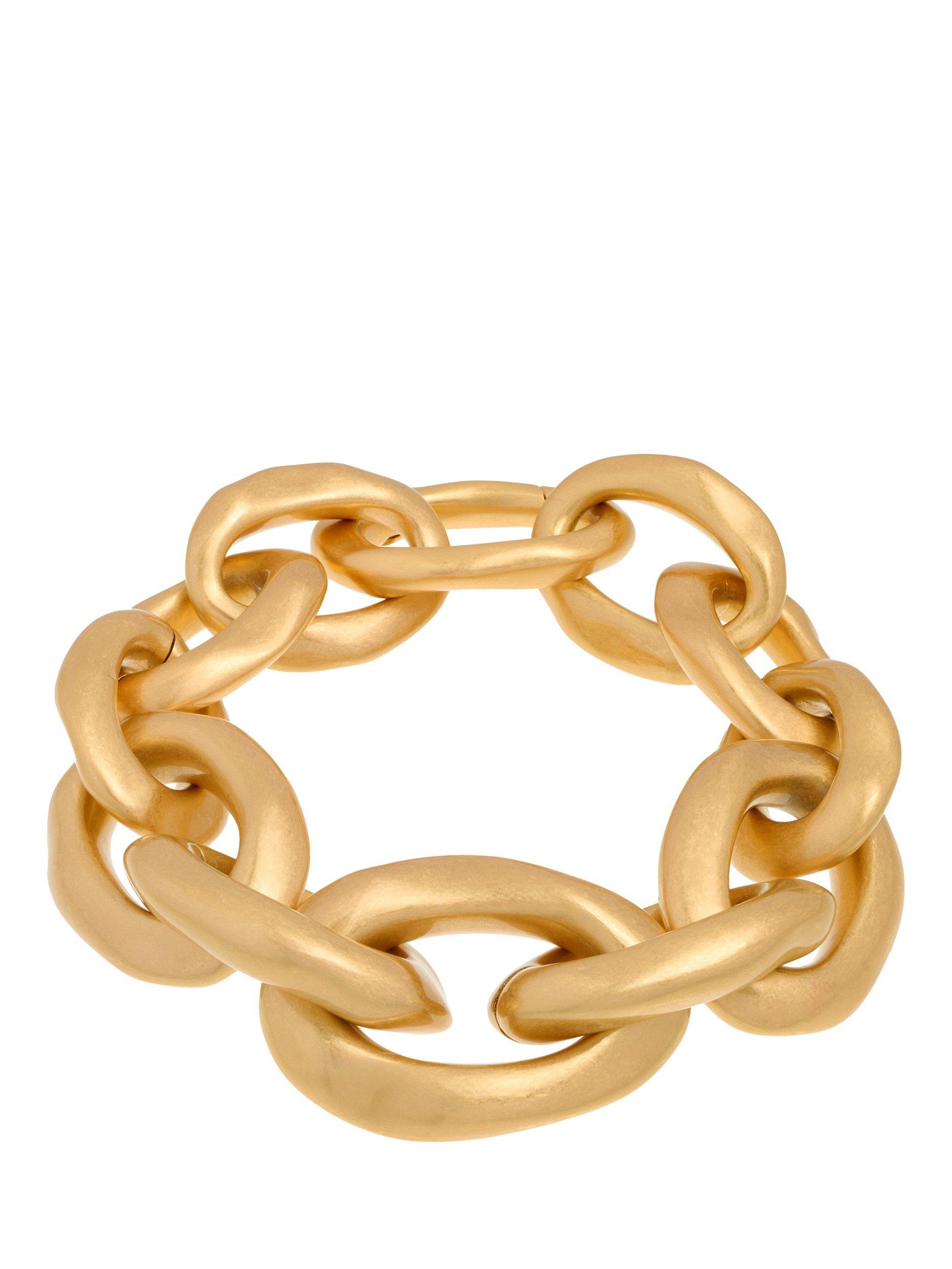 Product image 1 of 5, which shows Reiss Tyla Tumbled Chain Bracelet, Gold