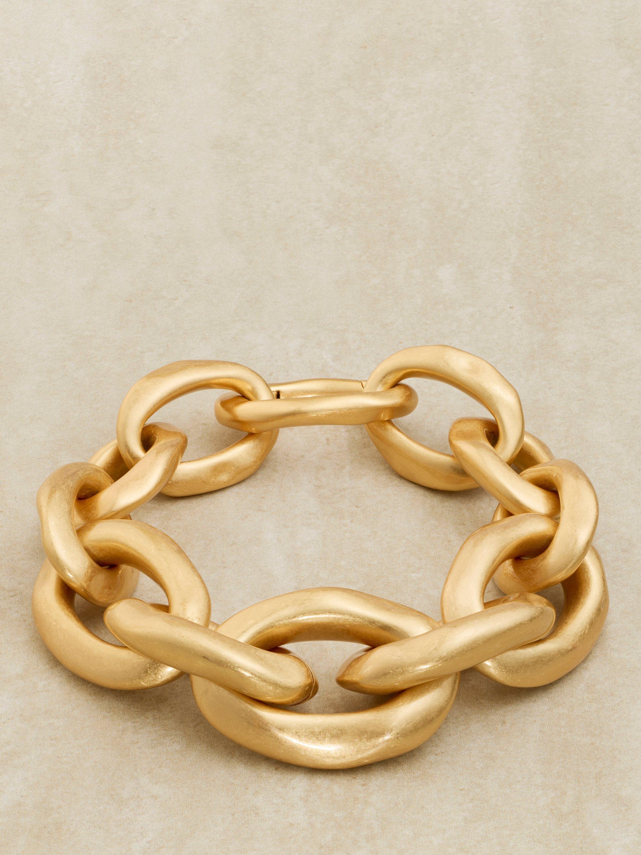 Product image 4 of 5, which shows Reiss Tyla Tumbled Chain Bracelet, Gold