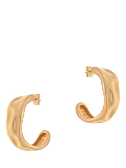 Reiss Halle Hammered Hoop Earrings, Gold