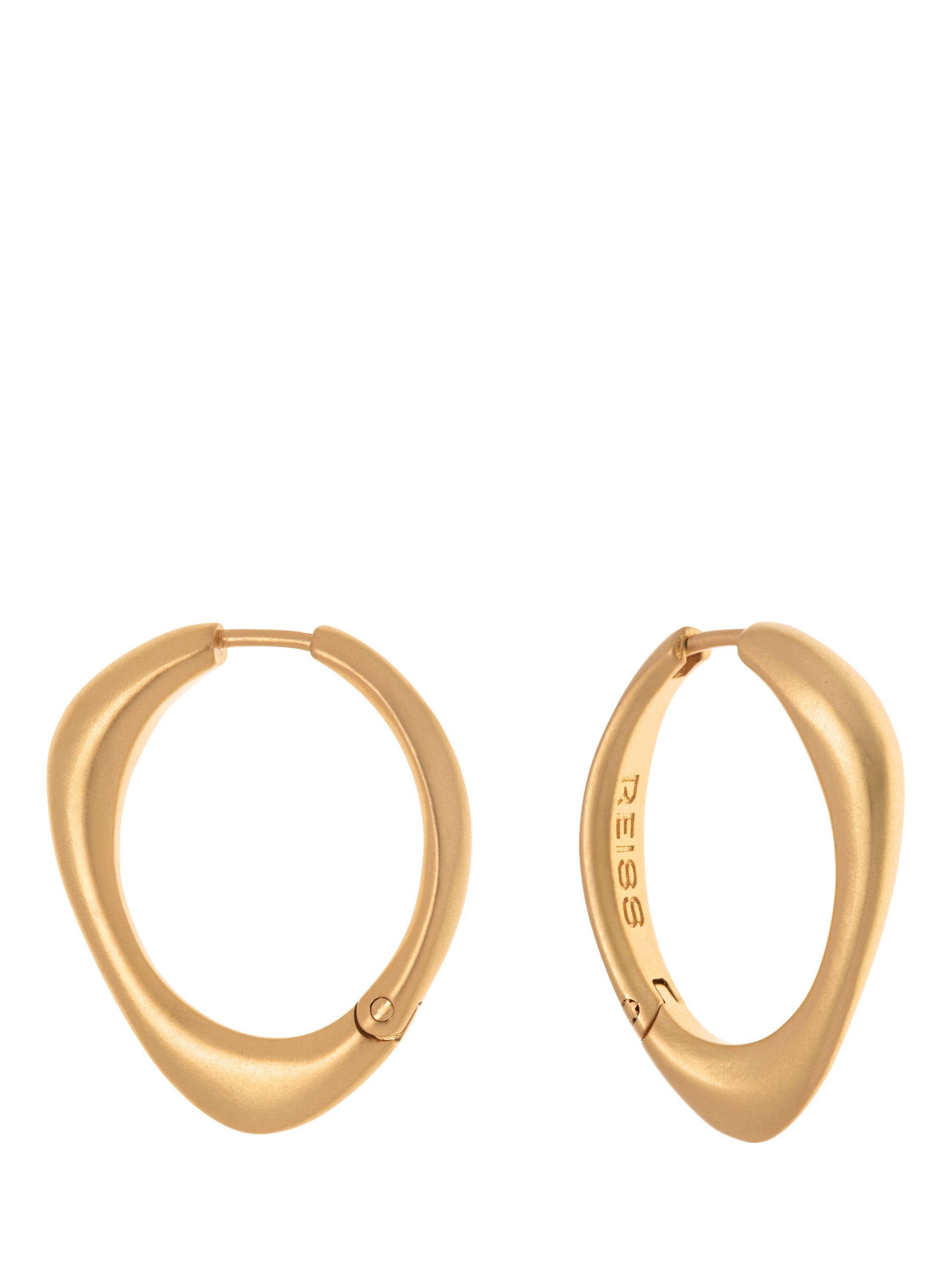 Product image 3 of 5, which shows Reiss Sofia Smooth Curve Hoop Earrings, Gold
