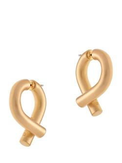 Reiss Taylor Tubular Metal Twist Earrings, Gold