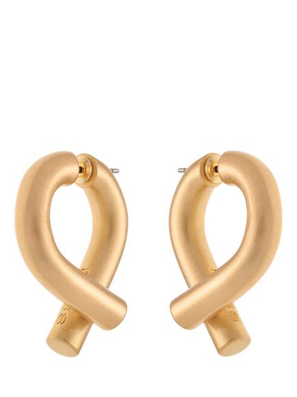 Reiss Taylor Tubular Metal Twist Earrings - view 2, Gold