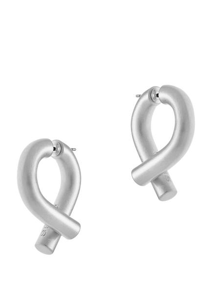 Reiss Taylor Tubular Metal Twist Earrings, Silver