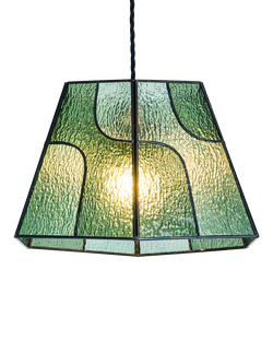 MADE Delmar Glass Shade Easyfit Ceiling Light, Green, Green