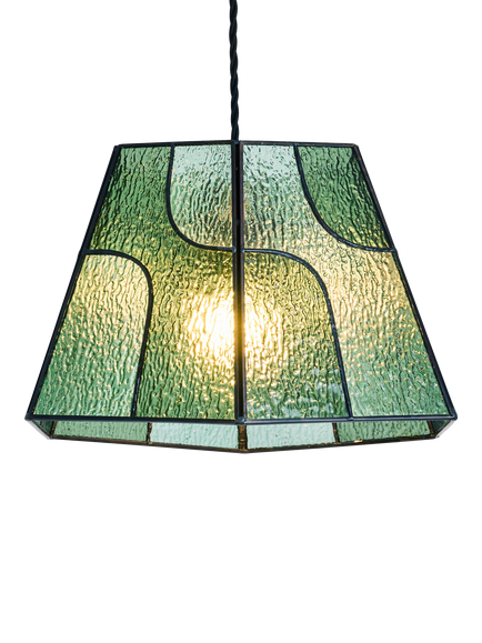 MADE Delmar Glass Shade Easyfit Ceiling Light, Green, Green