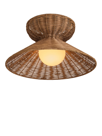 MADE Dorian Rattan Flush Ceiling Light, Natural, Natural
