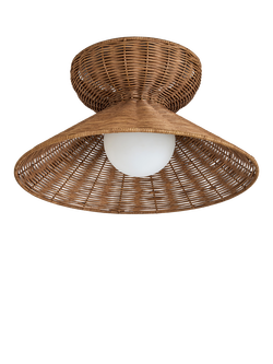 MADE Dorian Rattan Flush Ceiling Light, Natural - view 2, Natural