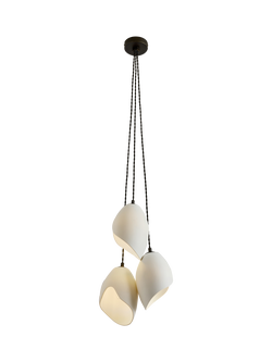 MADE Emrys 3 Lamp Cluster Pendant Ceiling Light, Cream/Black, White