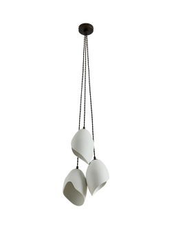 MADE Emrys 3 Lamp Cluster Pendant Ceiling Light, Cream/Black - view 2, White