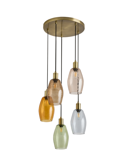 MADE Isla 5 Lamp Cluster Pendant Ceiling Light, Multi - view 2, Multi