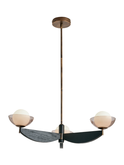 MADE Layla 3 Arm Pendant Ceiling Light, Black, Black