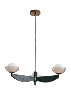 MADE Layla 3 Arm Pendant Ceiling Light, Black - view 2, Black