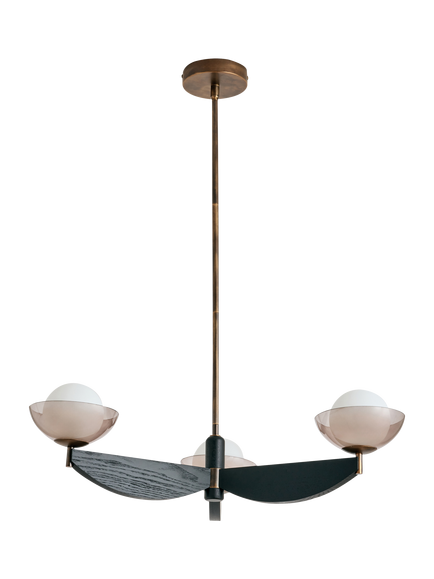MADE Layla 3 Arm Pendant Ceiling Light, Black - view 2, Black