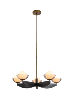 MADE Layla 5 Arm Pendant Ceiling Light, Black, Black