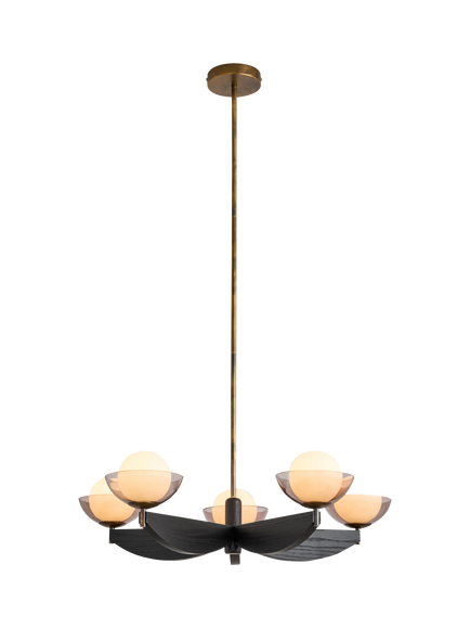 MADE Layla 5 Arm Pendant Ceiling Light, Black, Black