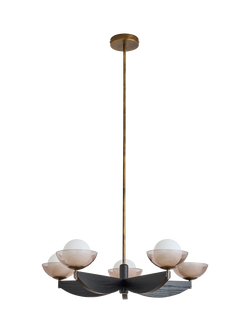 MADE Layla 5 Arm Pendant Ceiling Light, Black - view 2, Black