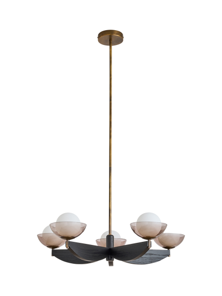 MADE Layla 5 Arm Pendant Ceiling Light, Black - view 2, Black