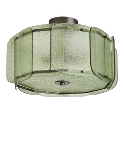 MADE Sacha Glass Flush Ceiling Light, Green - view 2, Green