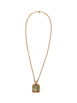 By Alona Aiden Aventurine Necklace, Gold / Green - view 2, Gold / Green