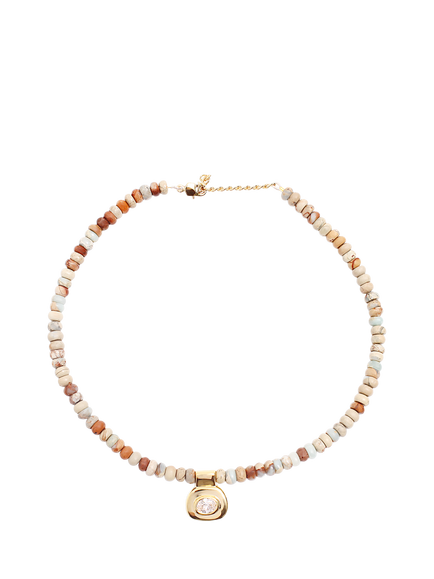 By Alona Dunaway Crystal Pendant Necklace, Gold / Jasper, Gold / Jasper